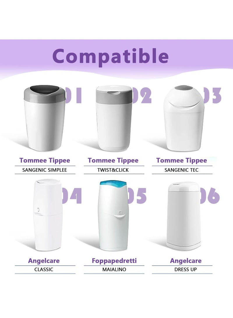 شراء جوي 8 قطع من أكياس إعادة تعبئة سلة الحفاضات الصديقة للبيئة، وأكياس إعادة تعبئة سلة الحفاضات للتخلص منها، وأكياس إزالة الروائح، وبطانات سلة حفاضات الأطفال، وأكياس الحفاضات - Image 4