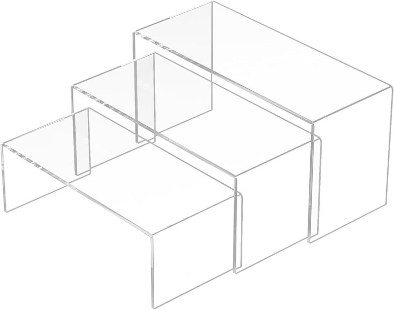 TPGP حاملات عرض أكريليك سيزانرابت 8.5x9x9.5 بوصة - 3 قطع حاملات عرض مستطيلة شفافة - Image 1