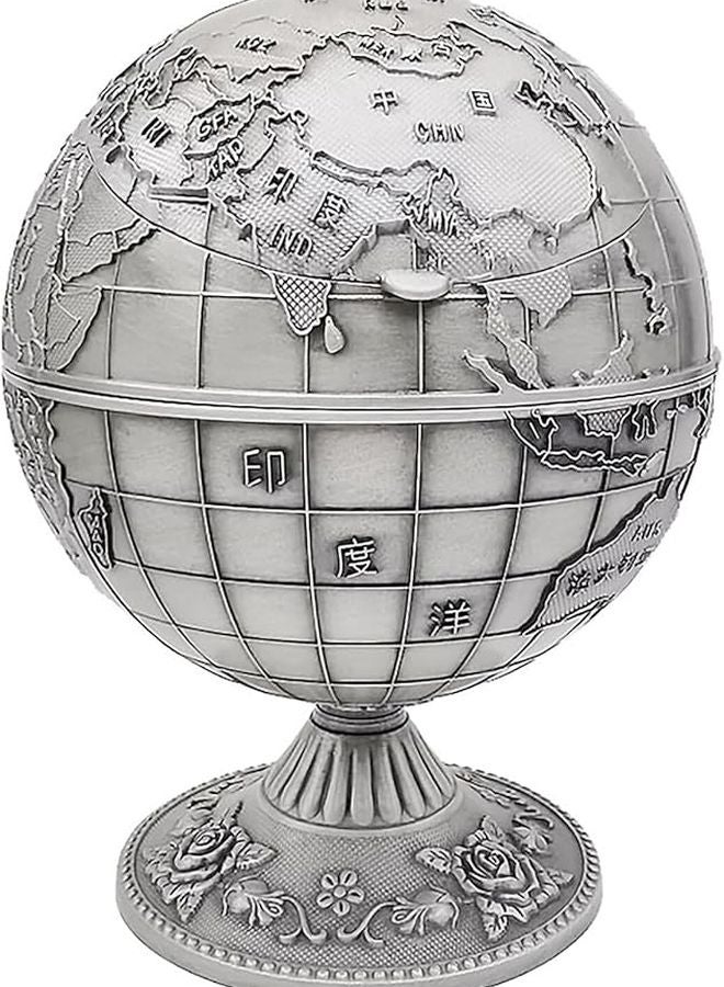 Vintage Windproof Globe Ashtray with Lid Stable Base Polished Brass Desktop Office Home Gift - Image 1