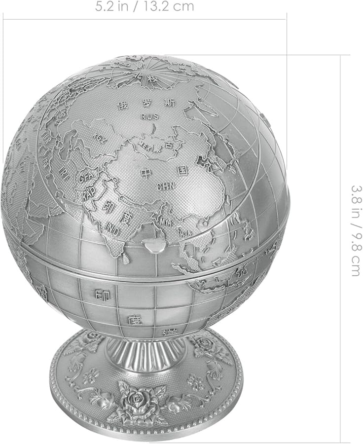 Vintage Windproof Globe Ashtray with Lid Stable Base Polished Brass Desktop Office Home Gift - Image 5