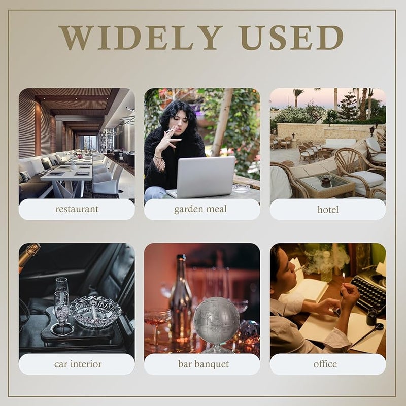 Vintage Windproof Globe Ashtray with Lid Stable Base Polished Brass Desktop Office Home Gift - Image 3