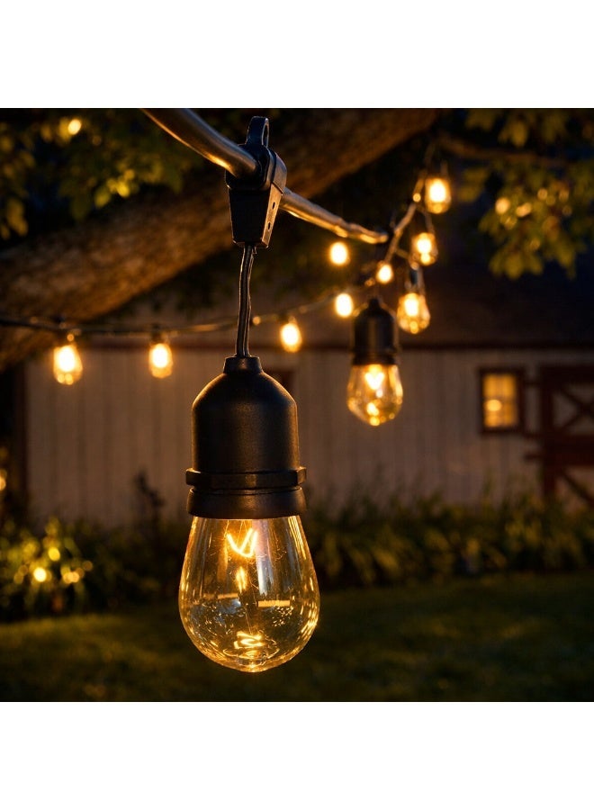 bilutih LED String Lights for Rooms and Gardens - Waterproof Yellow Bulb, Ideal for Decoration and Lighting in Events, Indoor and Outdoor Spaces, Ornament Light