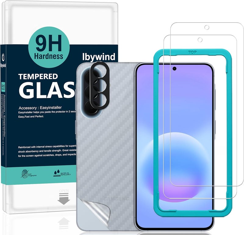 Ibywind for Samsung Galaxy A57 5G Screen Protector,2-Pack,9H Hardness Tempered Glass with Camera Lens Protector,Easy Installation Tool,Bubble-Free,Fingerprint Unlock,Anti-Shatter,Anti-Scratch - Image 1