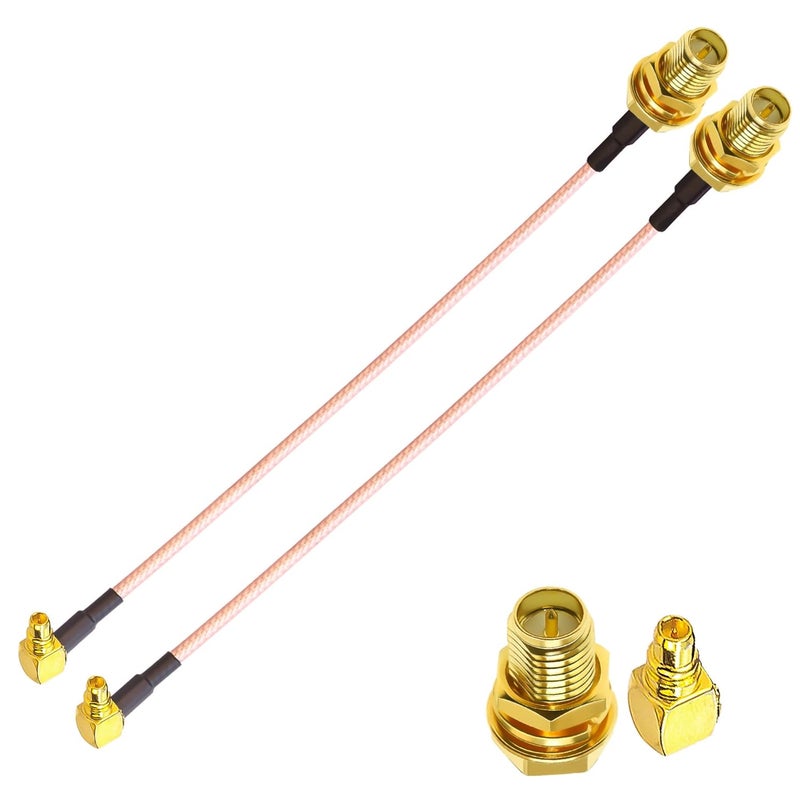 TUOLNK RPSMA to MMCX Extension Cable RG316 RP-SMA Female to MMCX Male Right Angle RF Coax 6inch(15cm) SMA Antenna Extender Coaxial Cable 2 PCS - Image 1