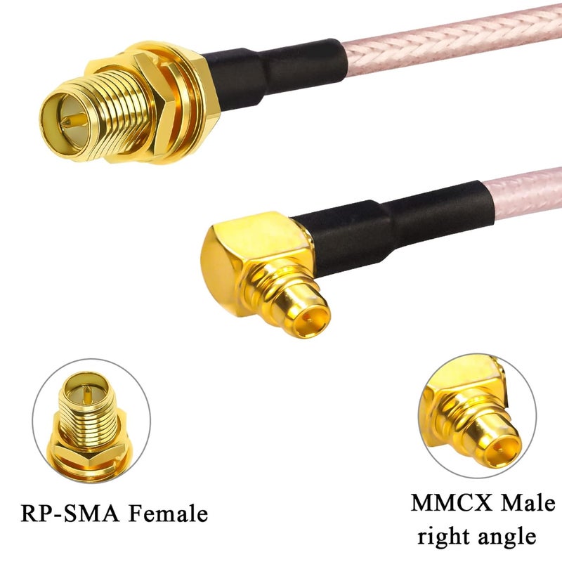 TUOLNK RPSMA to MMCX Extension Cable RG316 RP-SMA Female to MMCX Male Right Angle RF Coax 6inch(15cm) SMA Antenna Extender Coaxial Cable 2 PCS - Image 5