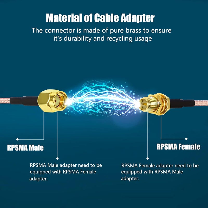 TUOLNK RPSMA to MMCX Extension Cable RG316 RP-SMA Female to MMCX Male Right Angle RF Coax 6inch(15cm) SMA Antenna Extender Coaxial Cable 2 PCS - Image 2