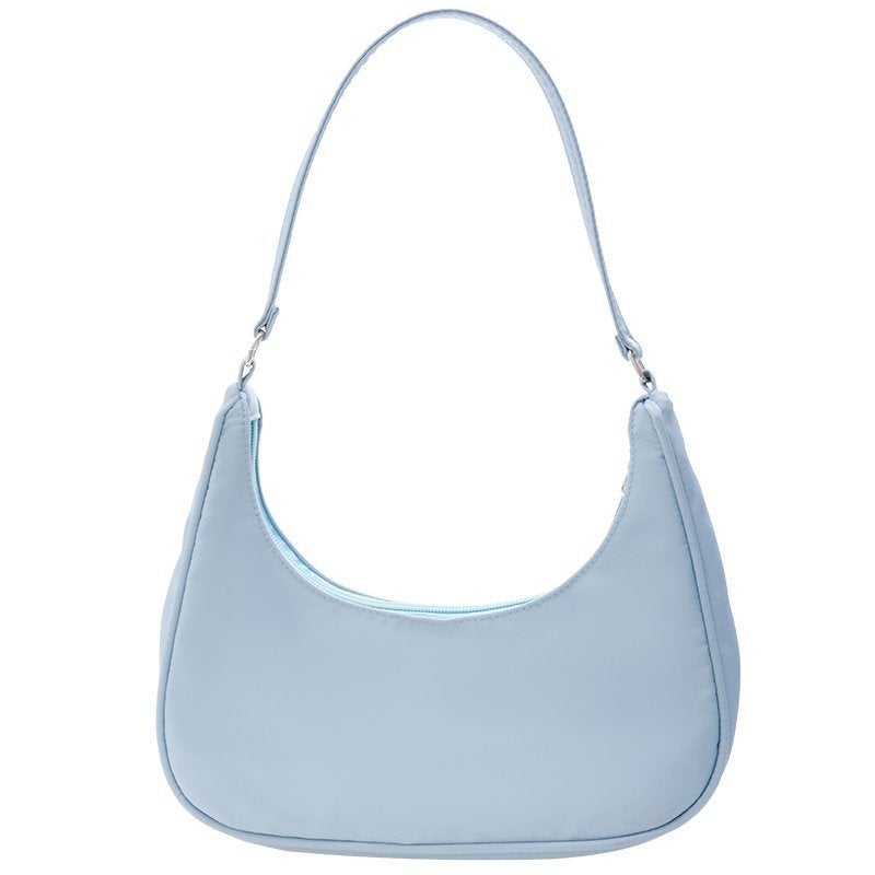 Korean Style Nylon Underarm Bag Women'S Fashionable Dumpling Bag High-Grade Solid Color Shoulder Bag Lightweight Small Satchel - Image 1