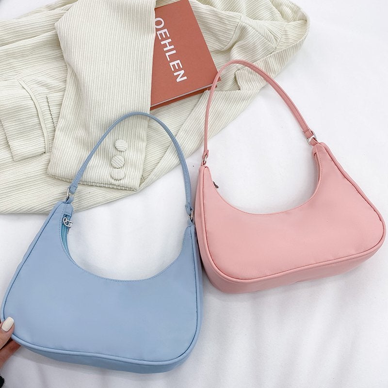 Korean Style Nylon Underarm Bag Women'S Fashionable Dumpling Bag High-Grade Solid Color Shoulder Bag Lightweight Small Satchel - Image 4