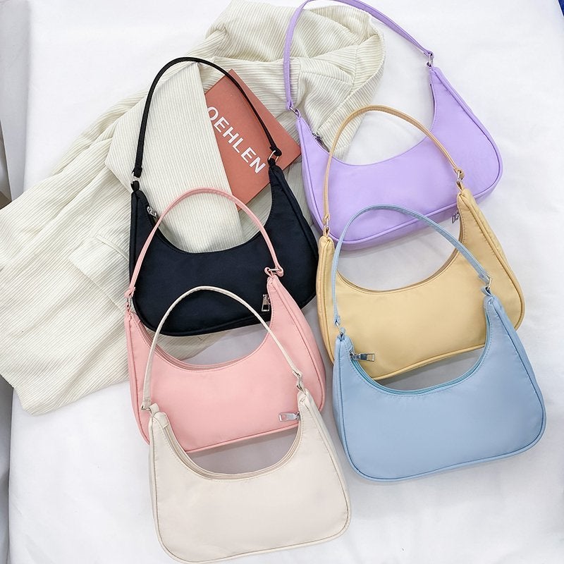 Korean Style Nylon Underarm Bag Women'S Fashionable Dumpling Bag High-Grade Solid Color Shoulder Bag Lightweight Small Satchel - Image 3