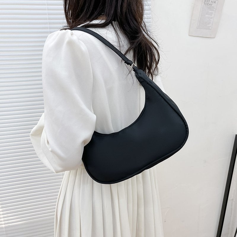 Korean Style Nylon Underarm Bag Women'S Fashionable Dumpling Bag High-Grade Solid Color Shoulder Bag Lightweight Small Satchel - Image 5