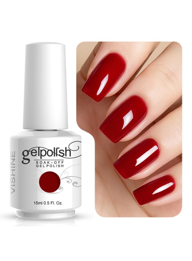 Vishine Gelpolish Professional Manicure Salon UV LED Soak Off Gel Nail Polish Varnish Color Blood Red1337 - Image 3