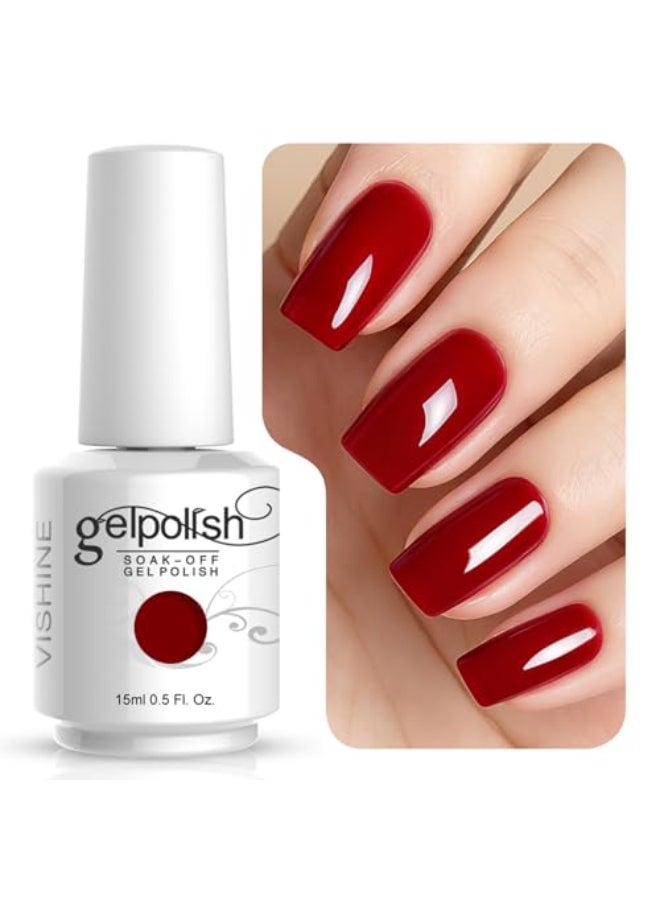 Vishine Gelpolish Professional Manicure Salon UV LED Soak Off Gel Nail Polish Varnish Color Blood Red1337 - Image 1