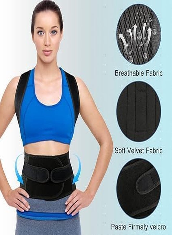 WESTONWINGS Premium Magnetic Back Brace Posture Corrector Therapy Shoulder Belt for Lower and Upper Back Pain Relief with Dual Metallic Plates at back Back Support Man & Woman (Free Size) - Image 3