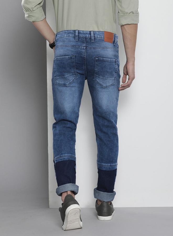 شركة المرآب الهندية جينز بقصة ضيقة بتفاصيل خياطة مقسّمة - Image 3