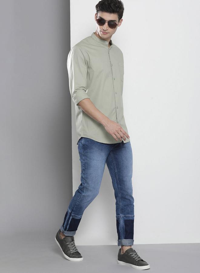 شركة المرآب الهندية جينز بقصة ضيقة بتفاصيل خياطة مقسّمة - Image 5