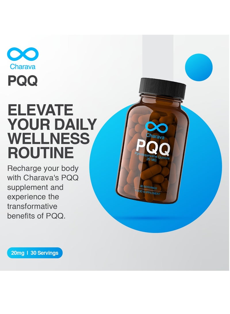 شارافا PQQ 20 ملغ | 30 جرعة | 99%+ نقاء وقابلية امتصاص عالية | مكمل بيرولوكينولين كوينون | 30 كبسولة - Image 5