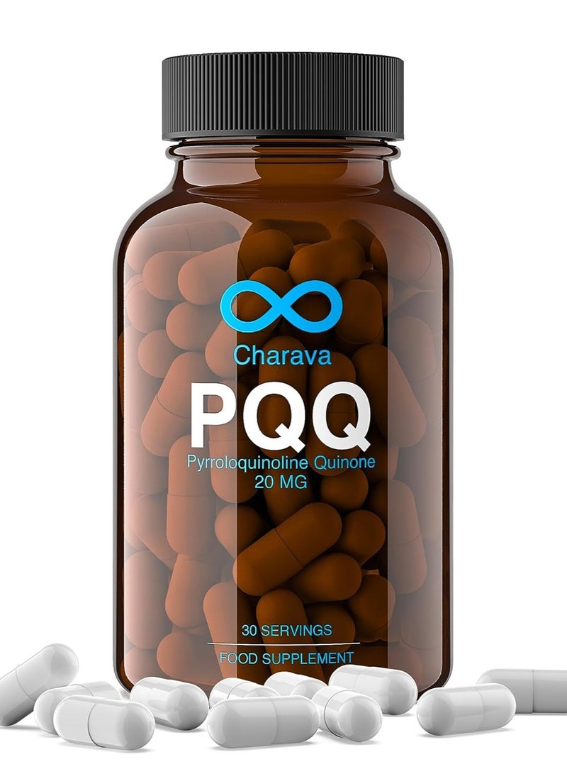 شارافا PQQ 20 ملغ | 30 جرعة | 99%+ نقاء وقابلية امتصاص عالية | مكمل بيرولوكينولين كوينون | 30 كبسولة - Image 1