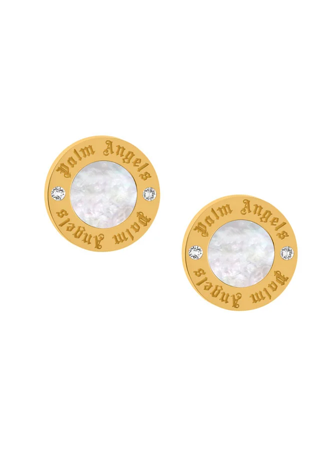 بالم انجلز Impronta Yellow Gold Plated Stainless Steel Stud Earrings for Women