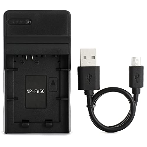 Norifon NP-FW50 USB Charger for Sony Alpha 6000, 5000, 5100, ILCE-6000, ILCE-7, NEX-5T, NEX-6, NEX-5R, NEX-7, NEX-5, NEX-3N, NEX-3, NEX-C3, SLT-A37 Camera and More - Image 1