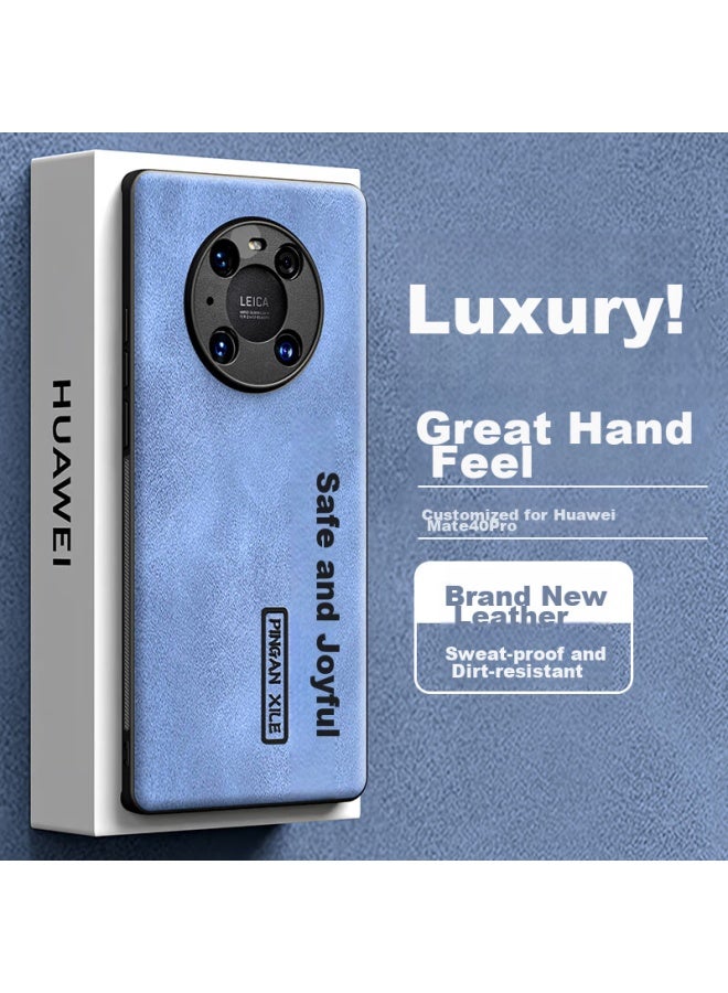 Hotfire Phone Case For Huawei Mate40 Pro, Huawei Mate40 Pro Protective Cover, Upgraded Skin-like Lambskin, Frosted Lens Protection, Full Silicone Coverage - Peace And Joy Blue - Image 1