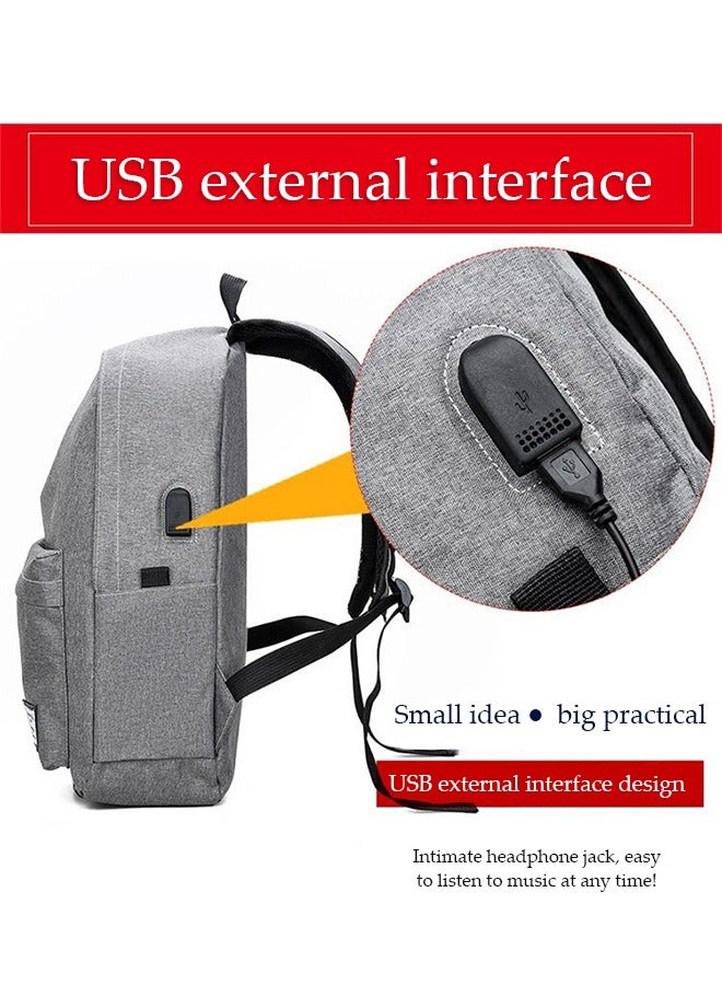 DUNISO Laptop Bag , business travel bag, nylon backpack，with USB charging port, waterproof and scratch resistant, suitable for 15.6 inch laptops，grey - Image 4