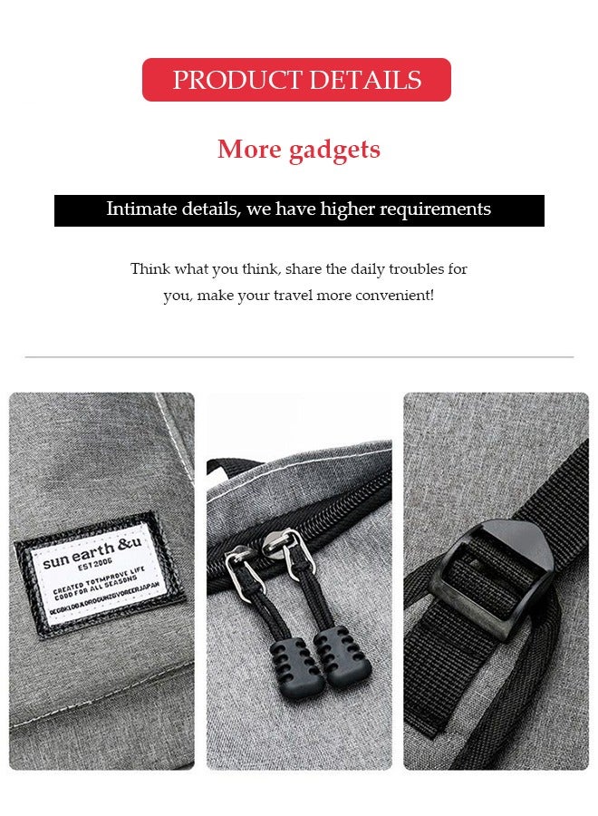 DUNISO Laptop Bag , business travel bag, nylon backpack，with USB charging port, waterproof and scratch resistant, suitable for 15.6 inch laptops，grey - Image 5