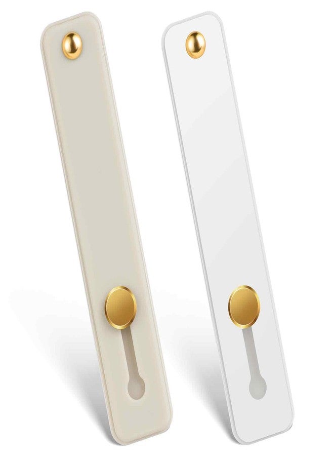 Styquenzer 2 Pcs Universal Phone Grips - Finger Holder for Back of Phone, Portable Phone Strap - Grey White - Image 1