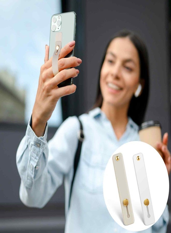 Styquenzer 2 Pcs Universal Phone Grips - Finger Holder for Back of Phone, Portable Phone Strap - Grey White - Image 5