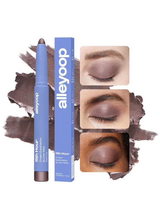 ALLEYOOP ALLEYOOP 11th Hour Waterproof Cream Eyeshadow Stick – Long-Lasting Eye Shadow Pencil & Eyeliner, Cream to Powder Stick & Highlighter – Smudge-Proof Eyeshadow Shimmer, Plum Up Shimmer  - Image 2