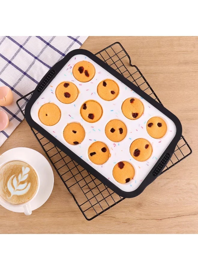 SOFIA REFRIGERATION Silicone Muffin Pan, Food Grade Nonstick, Stainless Steel Frame for Safe Handling, Heat Resistant up to 230°C - Image 1