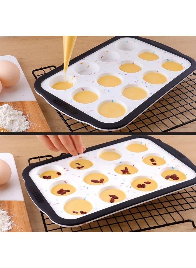 SOFIA REFRIGERATION Silicone Muffin Pan, Food Grade Nonstick, Stainless Steel Frame for Safe Handling, Heat Resistant up to 230°C - Image 3