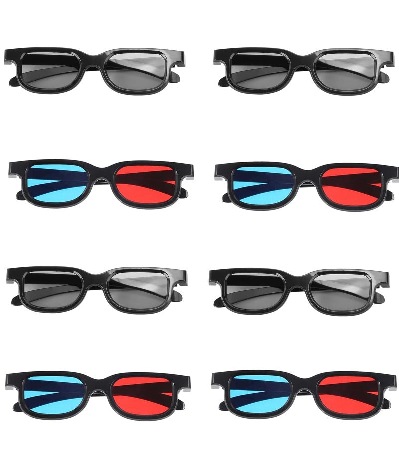 AGMITRAKA 8pcs 3D Glasses for 3D Movies, Universal 3D TV Glasses, Lightweight Frame for Home Theater, Compatible with Most 3D Devices - Image 1