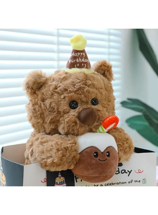 Teddy Plush Toy, Adorable Happy Birthday Teddy Bear, Teddy Bear for Special Occasions, Cuddly Small Brown Bear, for Girls, Boys, Children, Party,Birthday - Image 3