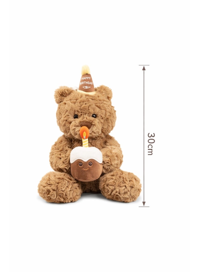 Teddy Plush Toy, Adorable Happy Birthday Teddy Bear, Teddy Bear for Special Occasions, Cuddly Small Brown Bear, for Girls, Boys, Children, Party,Birthday - Image 5