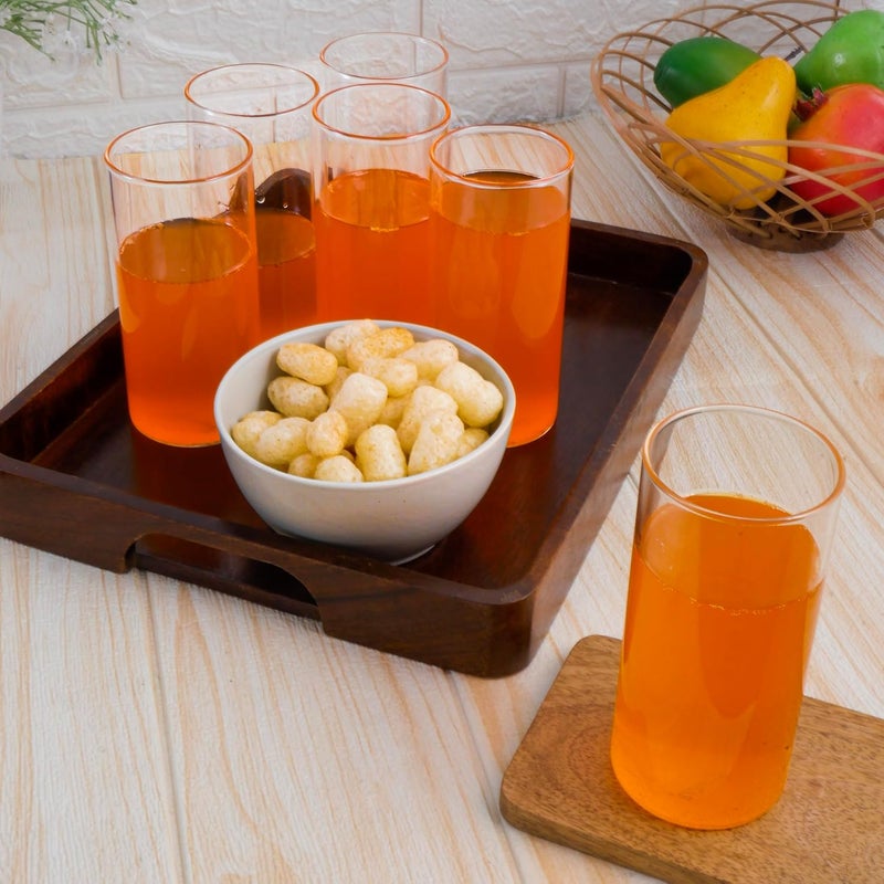 Femora Borosilcate Glass Set of 6 pcs Transparent Drinking Glass, Tumblers for Water, Cold Drinks, Juice Glass, Microwave & Dishwasher Safe | for Daily use & Gifting Capacity- 350ml (BPA Free) - Image 2