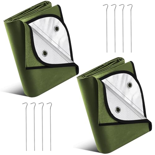Kingdder 2 Pcs Heavy Duty Emergency Blankets for Survival Camping Blanket Insulated Tarp 60 x 82 Inches Outdoor Waterproof Thermal Reflective Tarp Tent Insulation for Camp Hiking Picnic - Image 1