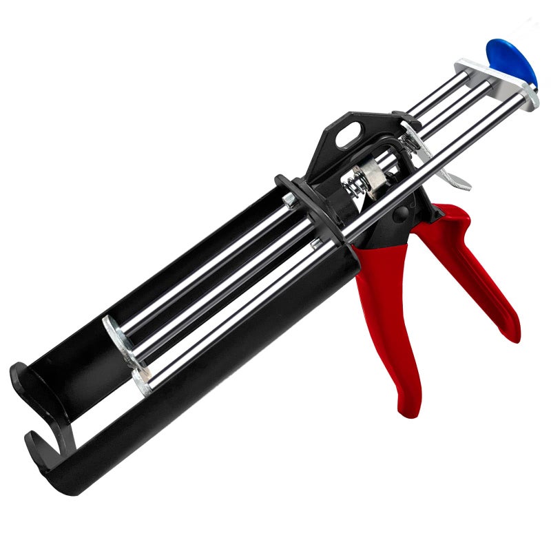 Hubaow Dual Epoxy Gun for 200 mL 676 fl oz Double Cartridge Caulking Gun Hand Manual Black Panel Bond Adhesive Caulk Gun 21 Mix Ratio