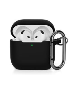 Generic Compatible with AirPods 4 Case(2024), Soft Silicone Full Protective Case Cover for Apple AirPods 4 Case with Keychain, Compatible with AirPods 4th Generation Case for Women Men (Black)  - Image 1