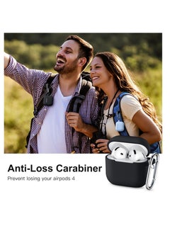 Generic Compatible with AirPods 4 Case(2024), Soft Silicone Full Protective Case Cover for Apple AirPods 4 Case with Keychain, Compatible with AirPods 4th Generation Case for Women Men (Black)  - Image 2