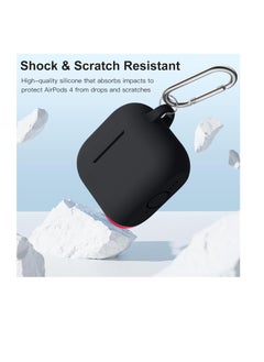 Generic Compatible with AirPods 4 Case(2024), Soft Silicone Full Protective Case Cover for Apple AirPods 4 Case with Keychain, Compatible with AirPods 4th Generation Case for Women Men (Black)  - Image 3