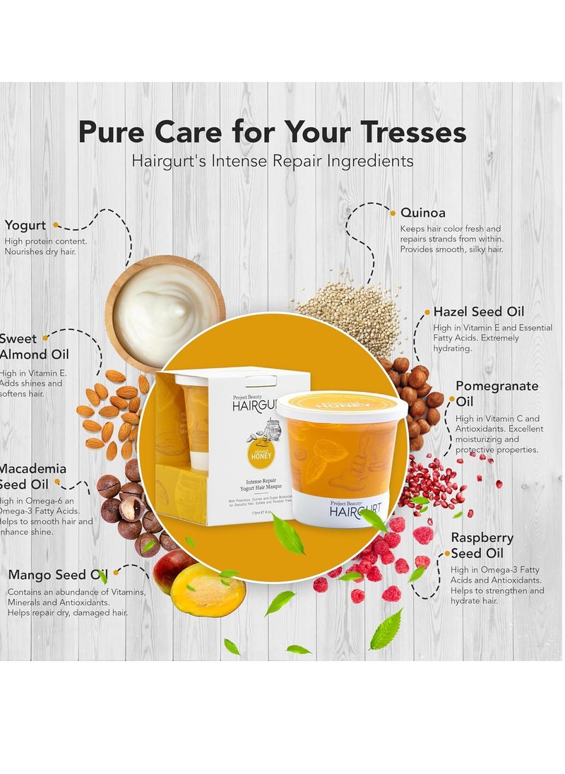 Hairgurt - Intense Repair Yogurt Deep Conditioner Treatment Hair Masque - Best Hair Mask for Thicker, Fuller Hair, Organic Oils for Bleached Hair, Protein Hair Mask With Prebiotics, Anti Frizz Hair Mask - Image 1