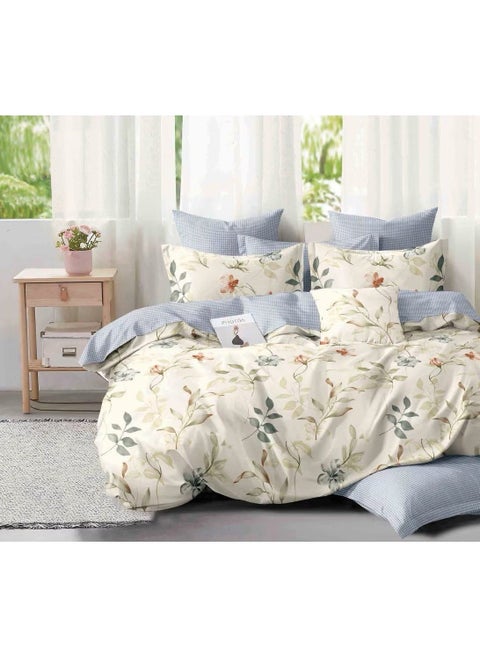 King Size Bed Sheet Set 6pcs One Set High Quality Microfiber Cotton Bedding Set Include 1 Duvet Cover with 1 Fitted Sheet and 4 Pillow Cover