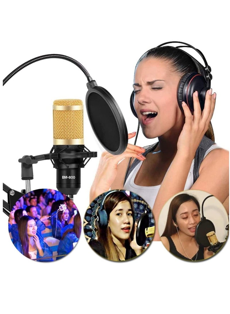 DUSALA V8S Sound Card Upgraded BM-800 Condenser Microphone Set for Live Streaming Karaoke And Voice Recording Recording Sound Card Voice Changer Device With Multiple Funny Sound Effect USB Audio Interface - Image 3