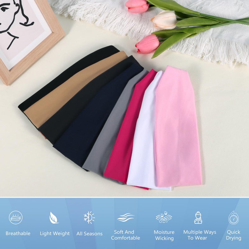 Ztomine Headbands for Women â€“ 8 Pack Wide Elastic Hair Bands, Soft Stretchy Non-Slip Sweatbands for Workouts, Yoga, Washing Face & Daily Wear - Image 5