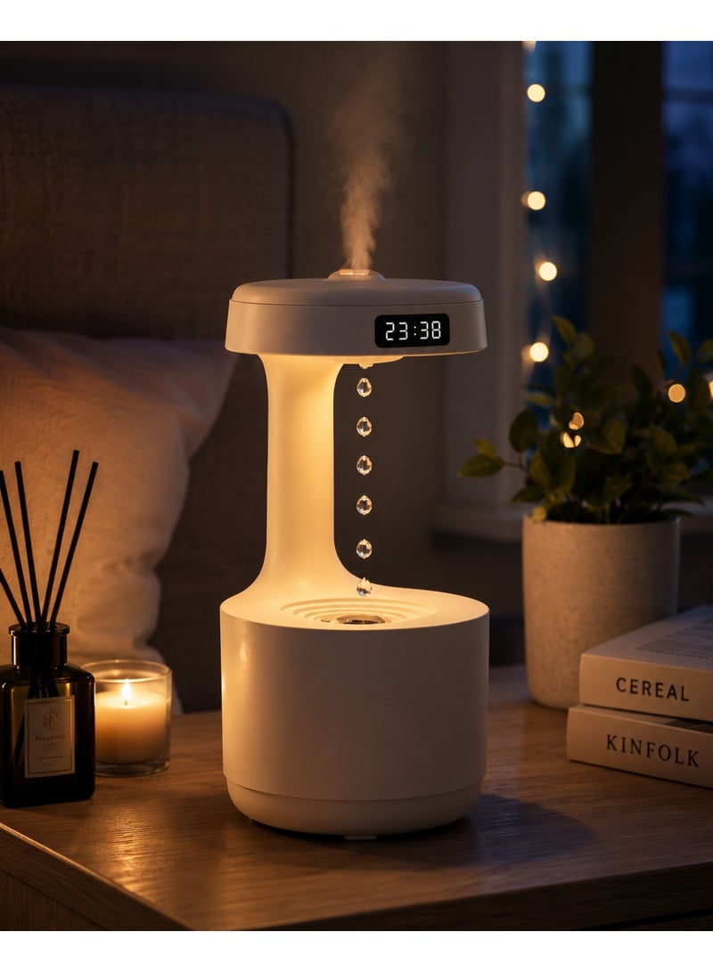 800Ml Anti Gravity Aroma Diffuser & Air Humidifier With Digital Clock Display, Reverse Water Drop Effect, Fine Mist Spray - Image 5