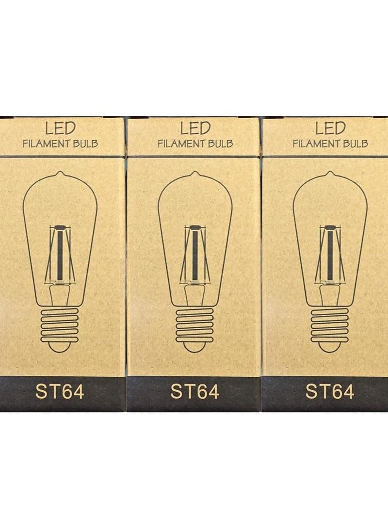 مصباح فتيل ST64 ليد 4 واط  اصفر - 3 لمبات من اديسون، e27، ال اي دي - Image 1