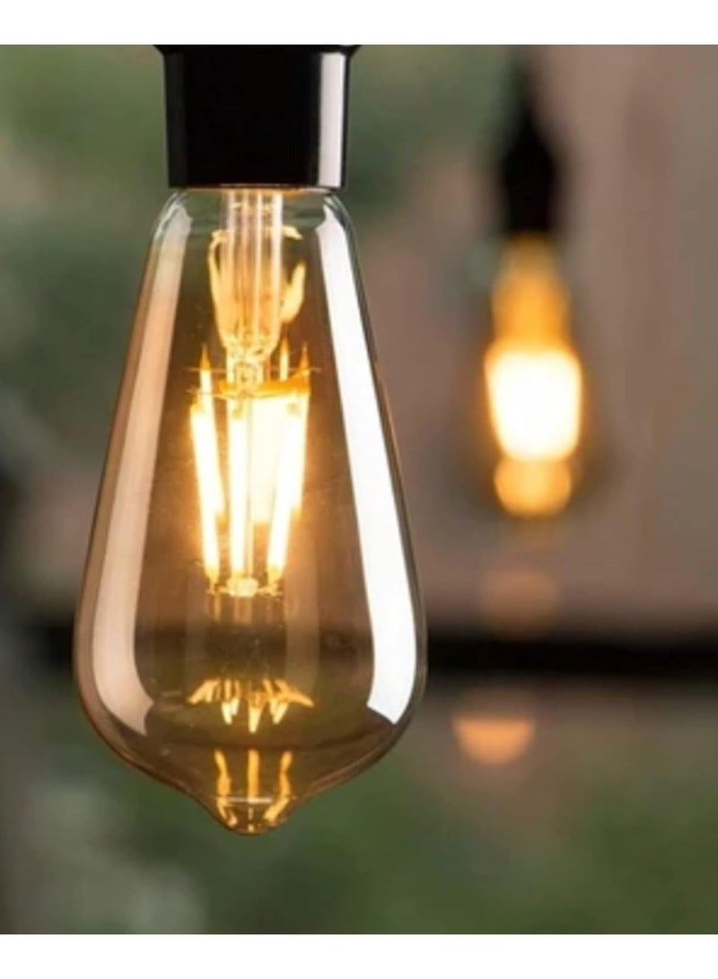 مصباح فتيل ST64 ليد 4 واط  اصفر - 3 لمبات من اديسون، e27، ال اي دي - Image 2