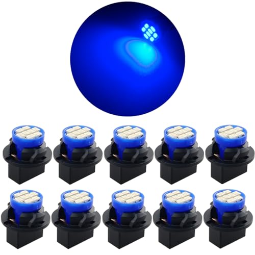 GLOFE T10 194 168 Dash Instrument White LED Light Bulbs Bright Panel Gauge Cluster Dashboard Bulbs 10Pcs/Set (Blue) - Image 1