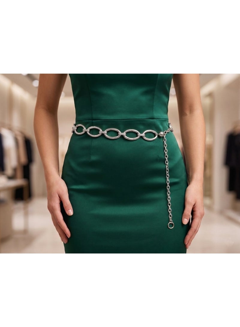Vbranda A sleek oval-link belt that adds a touch of modern luxury and radiance to your waistline - Image 2