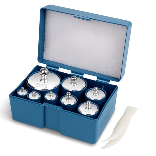 QP Calibration Weights 1000g, 8PCS OIML Class M1 High Precision Scale Calibration Weight Set, 10g 20g 50g 100g 200g 500g Calibration Weight with Tweezers for Digital Scale, Gram Scale, Lab Scale - Image 1